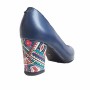 Pantofi eleganti dama, albastri, din piele naturala box, toc 6 cm - NA87A3